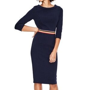 Boden Knee Length Cotton 3/4 Sleeve Dresses for Women, size 14